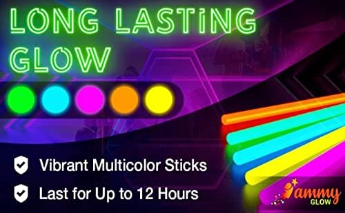 Ammy Glow Glow Sticks (205 Pcs Kit) Bulk Party Pack