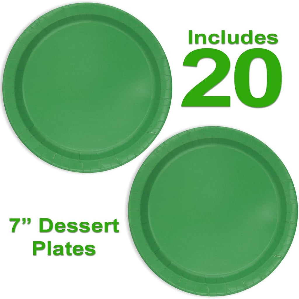 Heavy Duty Teal Paper Plate Party Supplies Bundle 9" Dinner plate, 7" Dessert Plates And Napkins, 56 Piece Disposable Paper Party Plate Set