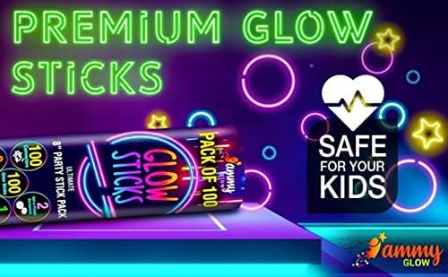 Ammy Glow Glow Sticks (205 Pcs Kit) Bulk Party Pack