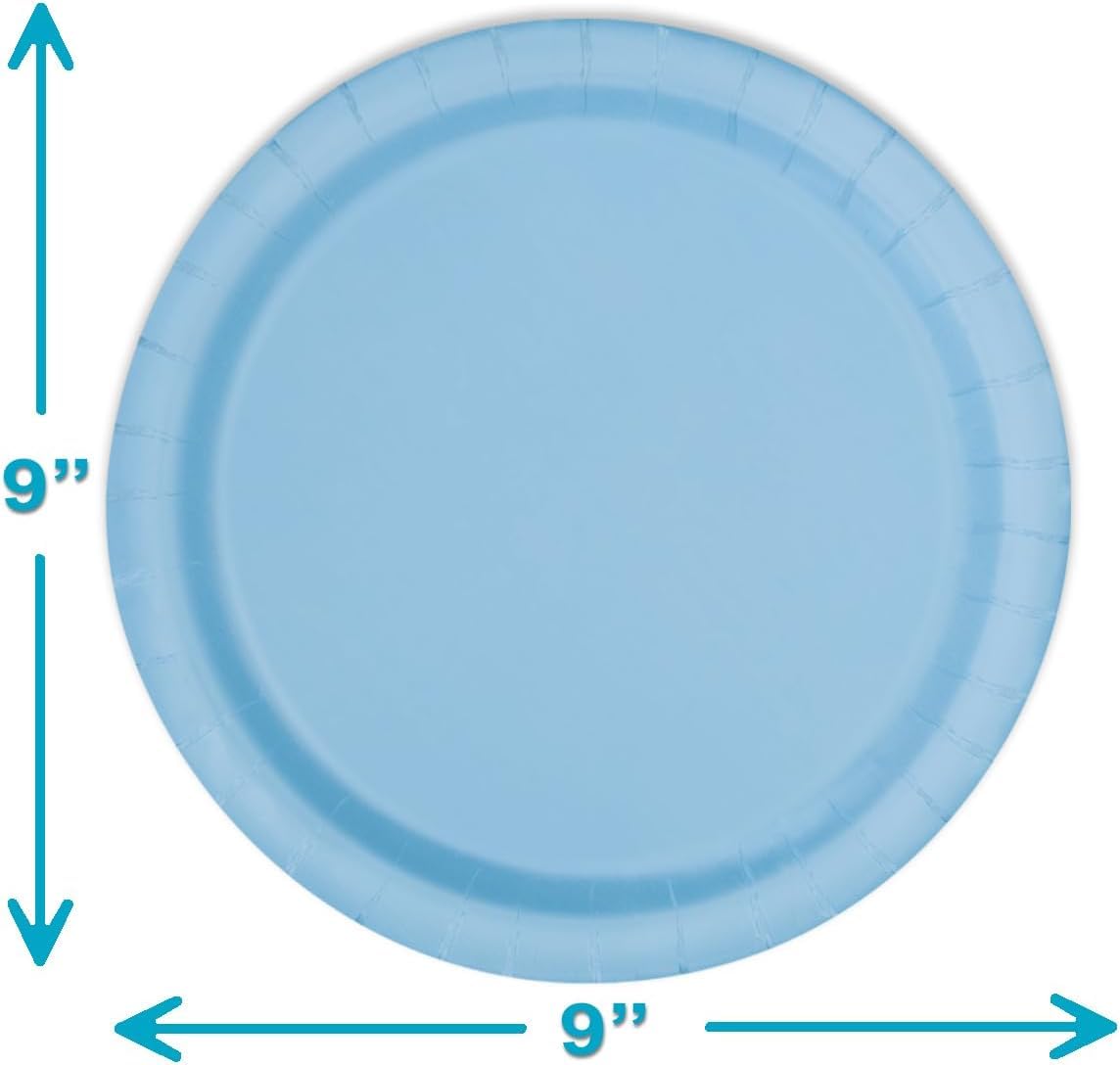 Heavy Duty Teal Paper Plate Party Supplies Bundle 9" Dinner plate, 7" Dessert Plates And Napkins, 56 Piece Disposable Paper Party Plate Set
