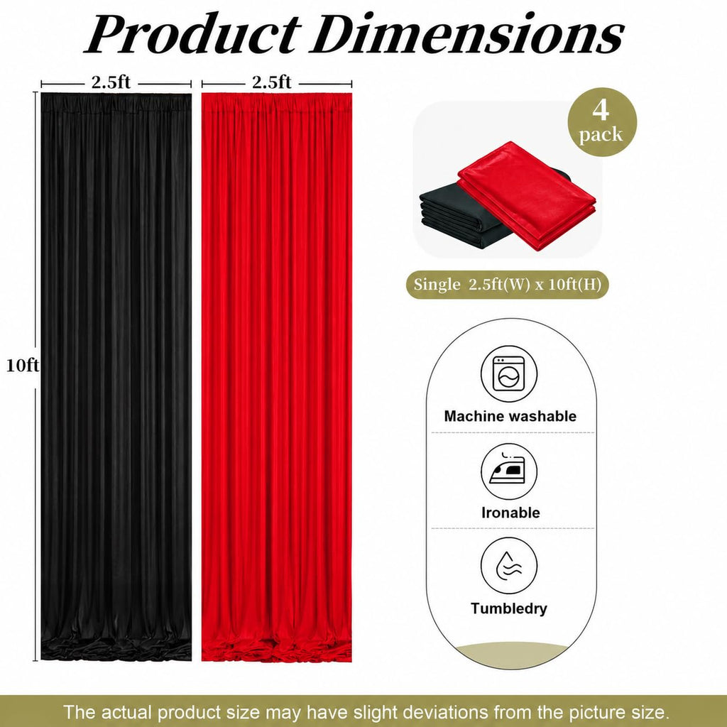 10ft x 15ft Wrinkle Free Photography Backdrop Drapes, 6 Panels