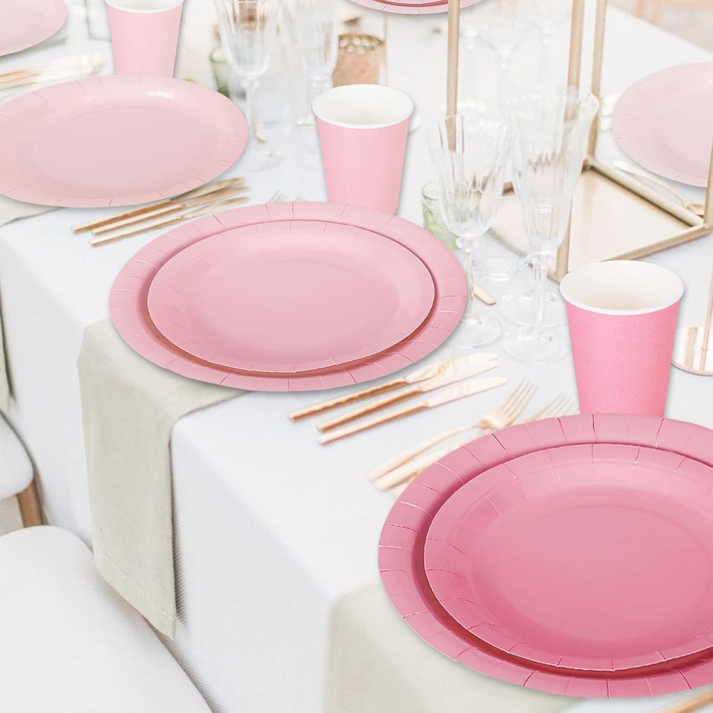 Whaline 244 Pcs Neon Party Supplies Set Include 7 & 9 Inch Rainbow Color Paper Plates Napkins 9oz Cups Disposable Dinnerware for Neon Glow Birthday Baby Shower Wedding Picnic Party, Serves 48 Guests