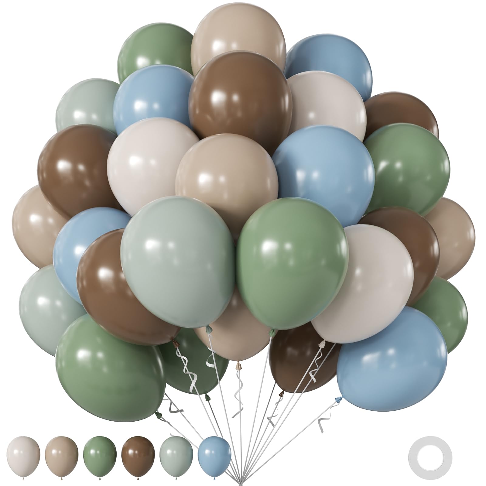 60Pc 12Inch Navy Blue, White and Gold Balloons with Metallic Gold Confetti Balloon