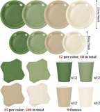 Whaline 244 Pcs Neon Party Supplies Set Include 7 & 9 Inch Rainbow Color Paper Plates Napkins 9oz Cups Disposable Dinnerware for Neon Glow Birthday Baby Shower Wedding Picnic Party, Serves 48 Guests