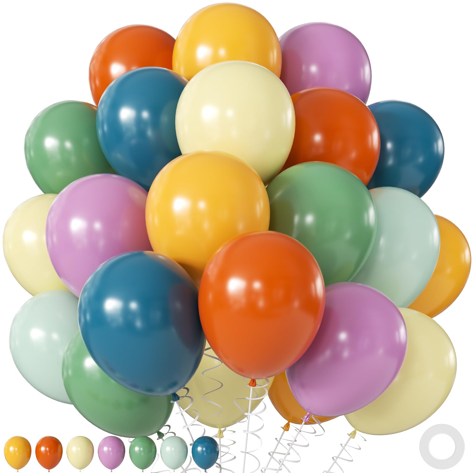 60Pc 12Inch Navy Blue, White and Gold Balloons with Metallic Gold Confetti Balloon
