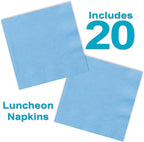 Heavy Duty Teal Paper Plate Party Supplies Bundle 9" Dinner plate, 7" Dessert Plates And Napkins, 56 Piece Disposable Paper Party Plate Set