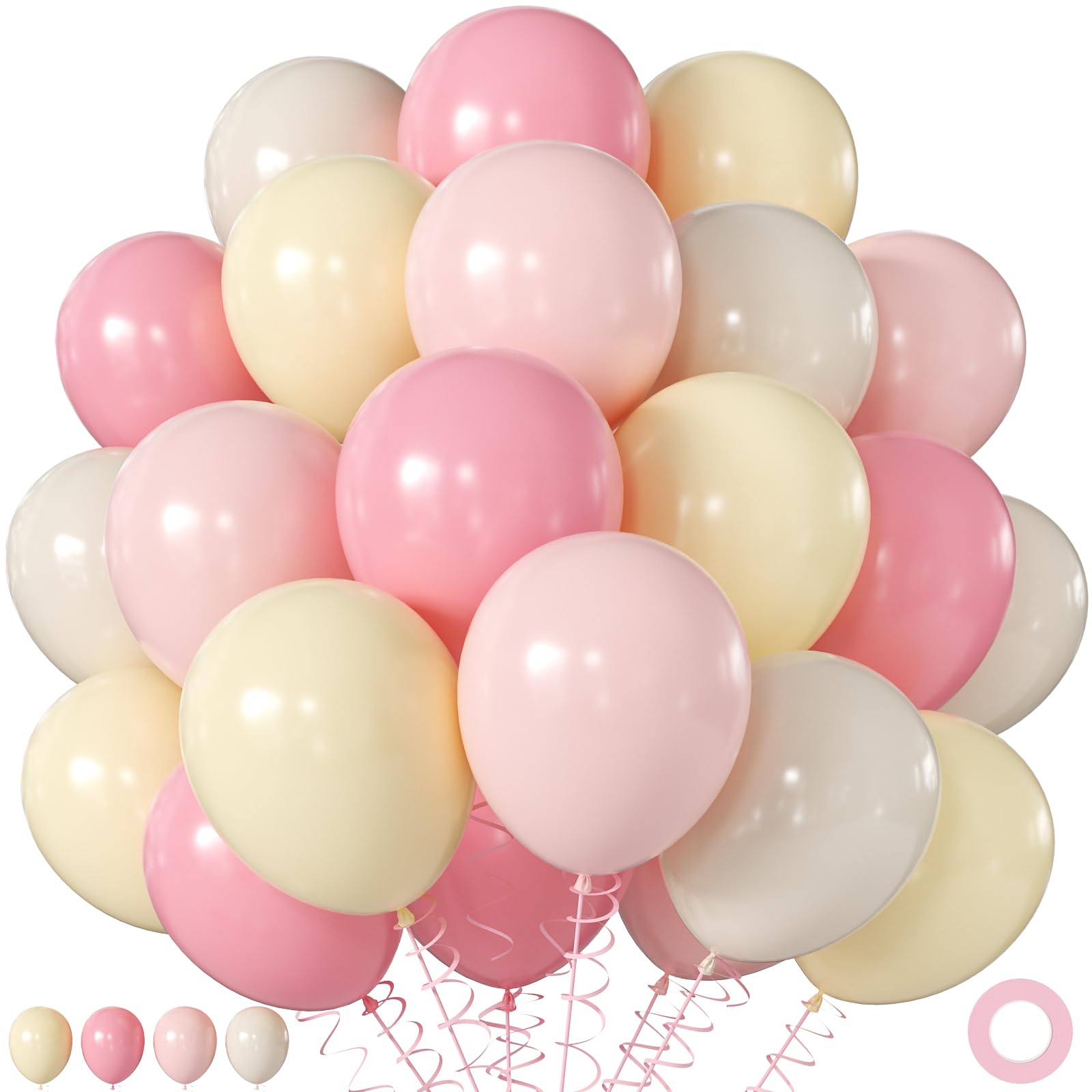 60Pc 12Inch Navy Blue, White and Gold Balloons with Metallic Gold Confetti Balloon