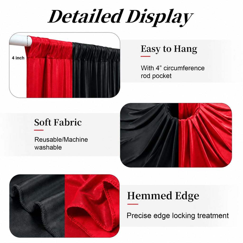 10ft x 15ft Wrinkle Free Photography Backdrop Drapes, 6 Panels