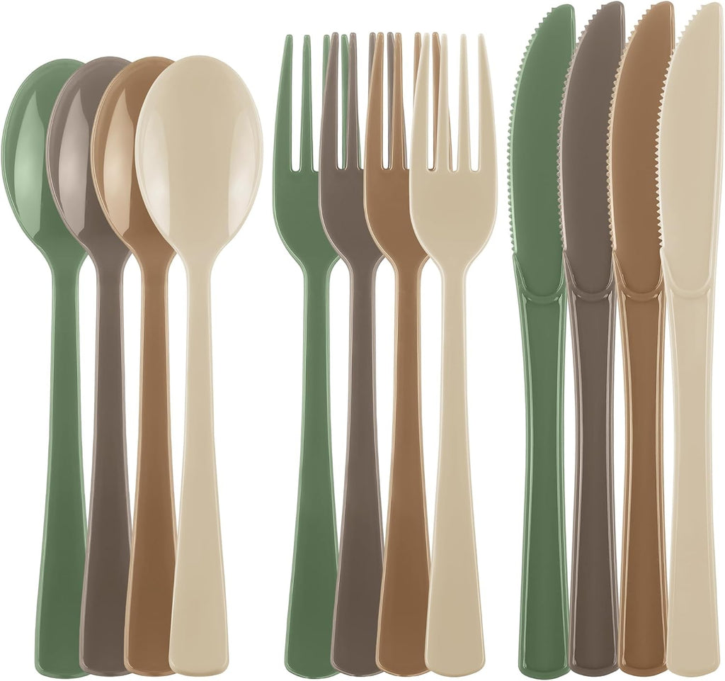 Kochorie 300 Pieces Plastic Silverware, Disposable heavy duty Utensils