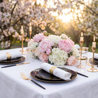 350PCS Black and Gold Plates Set Heavyweight Disposable Dinnerware | Fancy Plastic Dinnerware Sets with White Handle Gold Cutlery Cups Napkins for Wedding Reception & Graduation Party Decor