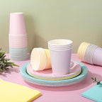 Whaline 244 Pcs Neon Party Supplies Set Include 7 & 9 Inch Rainbow Color Paper Plates Napkins 9oz Cups Disposable Dinnerware for Neon Glow Birthday Baby Shower Wedding Picnic Party, Serves 48 Guests