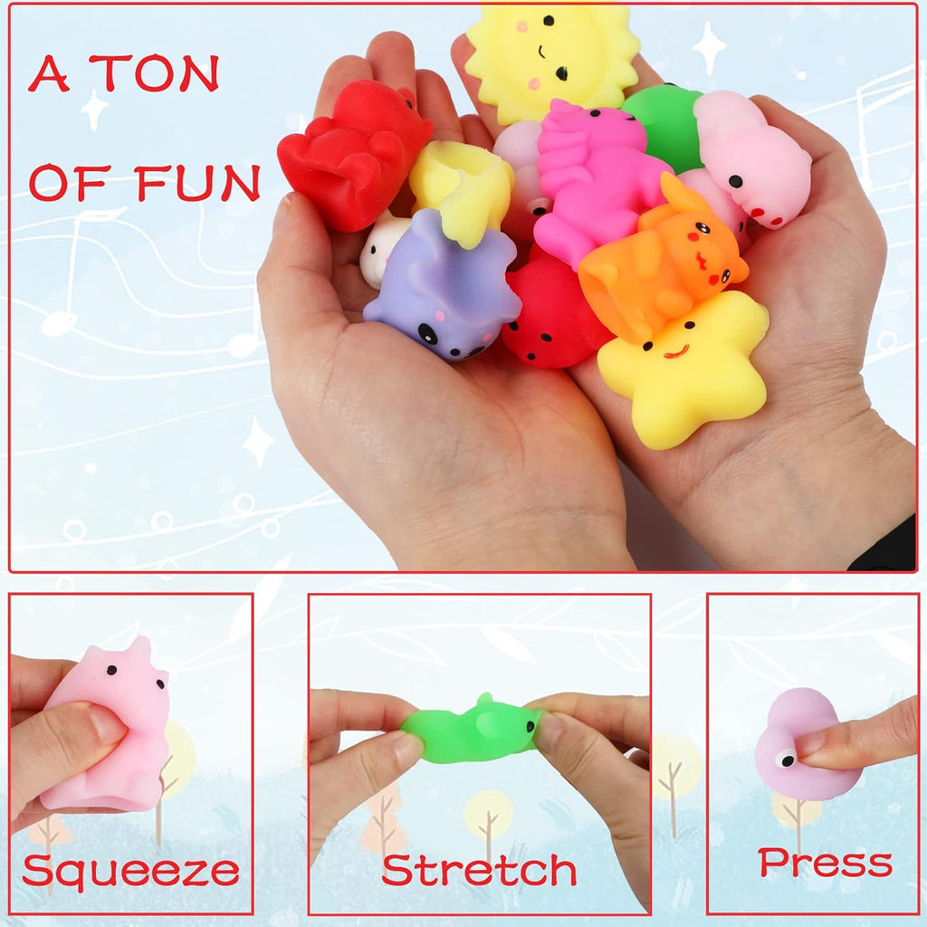 80pcs Mochi Squishy Toys, Mini Kawaii Squishies Fidget Toys for Adults | Squishies Party Favors for Kids Gift Easter Basket Stuffers Egg Fillers Birthday Classroom Prize Pinata Christmas Stocking