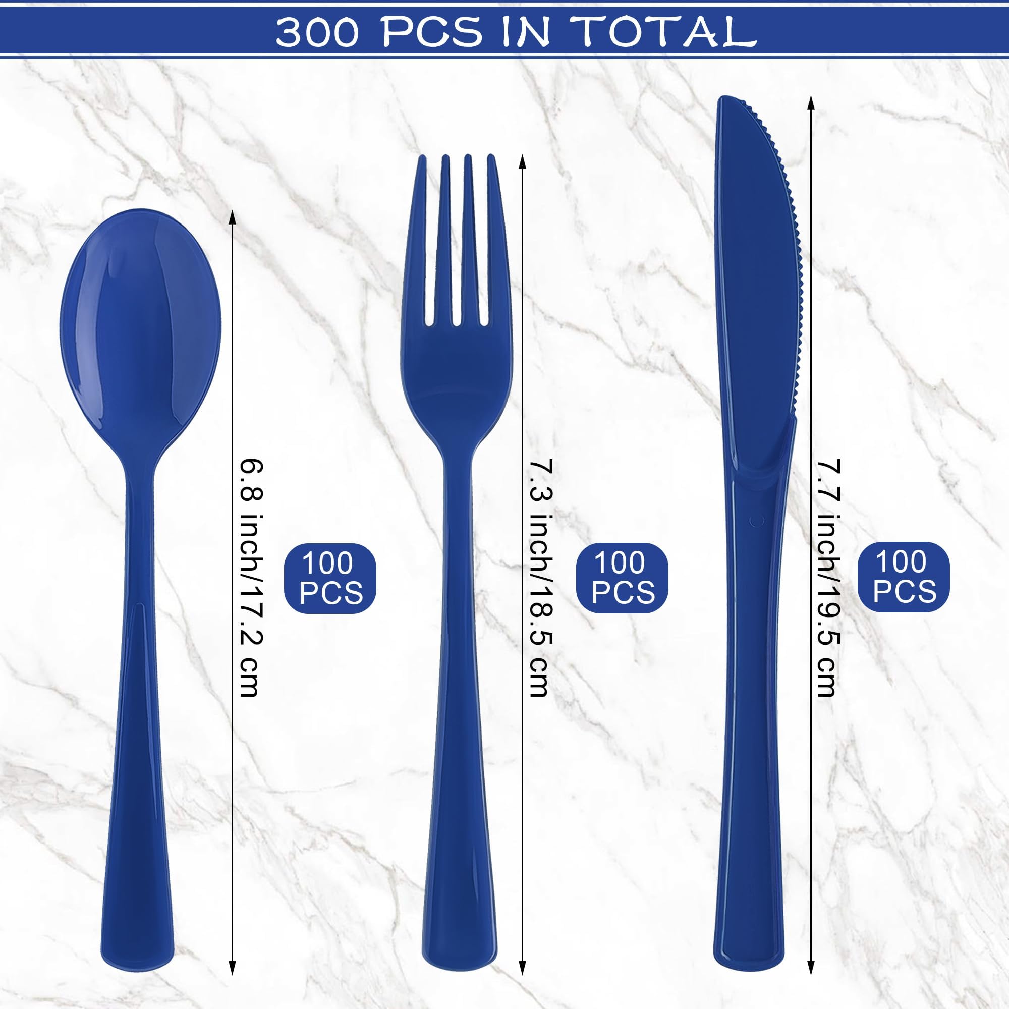Kochorie 300 Pieces Plastic Silverware, Disposable heavy duty Utensils