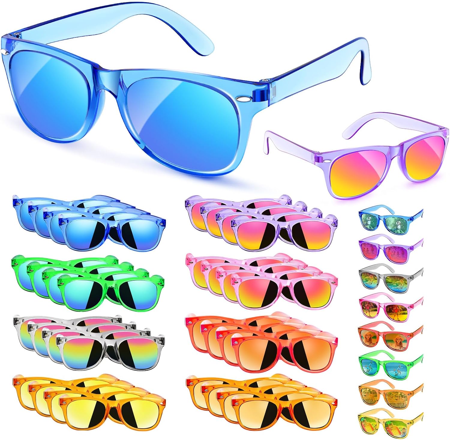 Party Favors Kids Sunglasses Bulk - 16 Packs Neon Sunglasses for Kid Age 3-8, UV400 Protection Party Sunglasses Goodie Bags Stuffers for kids Birthday Party Supply, End of the Year Gifts For Students