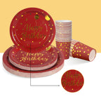 Nkaiso 161 Pcs Purple Gold Birthday Plates and Napkins Set -20 Serves | Party Supplies Set with Paper Plates Cups Napkins & Silverware, for Birthday Party Decorations