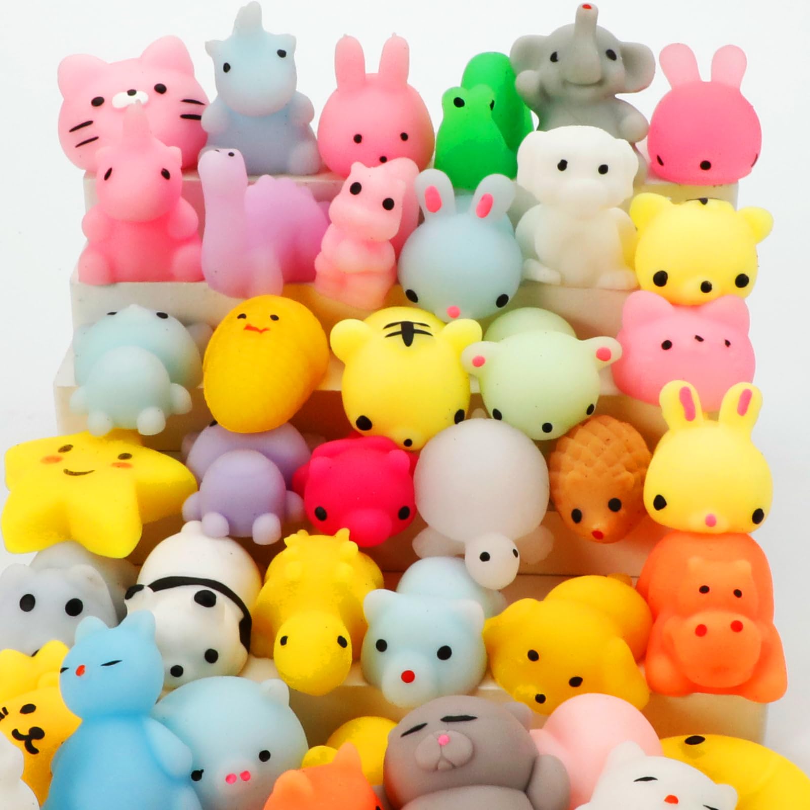 80pcs Mochi Squishy Toys, Mini Kawaii Squishies Fidget Toys for Adults | Squishies Party Favors for Kids Gift Easter Basket Stuffers Egg Fillers Birthday Classroom Prize Pinata Christmas Stocking