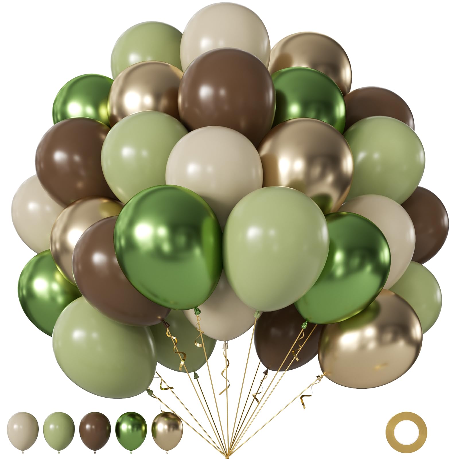 60Pc 12Inch Navy Blue, White and Gold Balloons with Metallic Gold Confetti Balloon