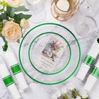 Goodluck 350 Pcs Clear Plastic Plates with Colored Rim,