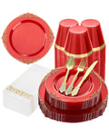 Disposable Party Tableware Set for 25 Guests | 175 Pieces