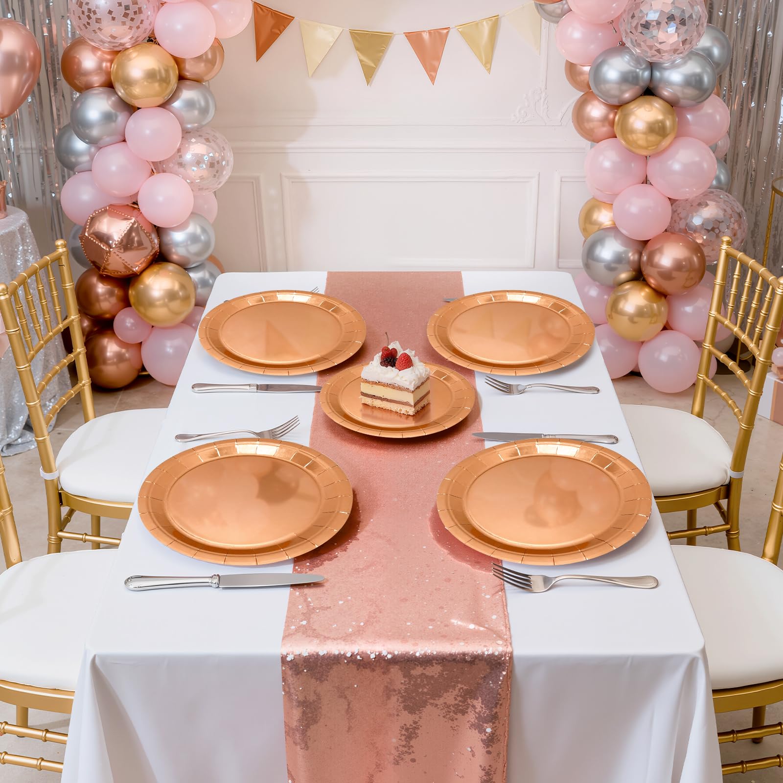 Purple Iridescent Paper Plates & Napkins Set, 75pcs Disposable Party Tableware with 9" Dinner Plates, 7" Dessert Plates & 6.5" Napkins, Holographic Dot Design for Birthday, Music Theme, Night Party