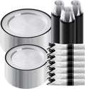 Goodluck 350 Pcs Clear Plastic Plates with Colored Rim,