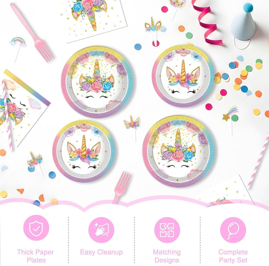 Hand-Drawn Mermaid Birthday Decorations, Under the Sea Party Supplies Kit (Unicorn Birthday)