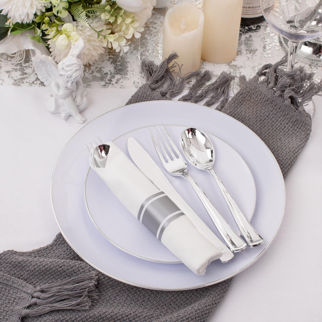 120 Pack Black Plastic Silverware Rolled Silverware Disposable | Pre Rolled Silverware Set Disposable Wrapped Cutlery Set for Catering, Parties, Wedding, Birthday& Special Events