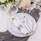 120 Pack Black Plastic Silverware Rolled Silverware Disposable | Pre Rolled Silverware Set Disposable Wrapped Cutlery Set for Catering, Parties, Wedding, Birthday& Special Events