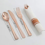 120 Pack Black Plastic Silverware Rolled Silverware Disposable | Pre Rolled Silverware Set Disposable Wrapped Cutlery Set for Catering, Parties, Wedding, Birthday& Special Events