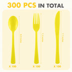 Kochorie 300 Pieces Plastic Silverware, Disposable heavy duty Utensils