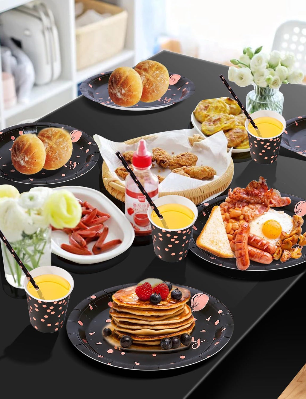 Nkaiso 161 Pcs Purple Gold Birthday Plates and Napkins Set -20 Serves | Party Supplies Set with Paper Plates Cups Napkins & Silverware, for Birthday Party Decorations