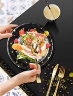 Nkaiso 161 Pcs Purple Gold Birthday Plates and Napkins Set -20 Serves | Party Supplies Set with Paper Plates Cups Napkins & Silverware, for Birthday Party Decorations