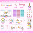 Hand-Drawn Mermaid Birthday Decorations, Under the Sea Party Supplies Kit (Unicorn Birthday)