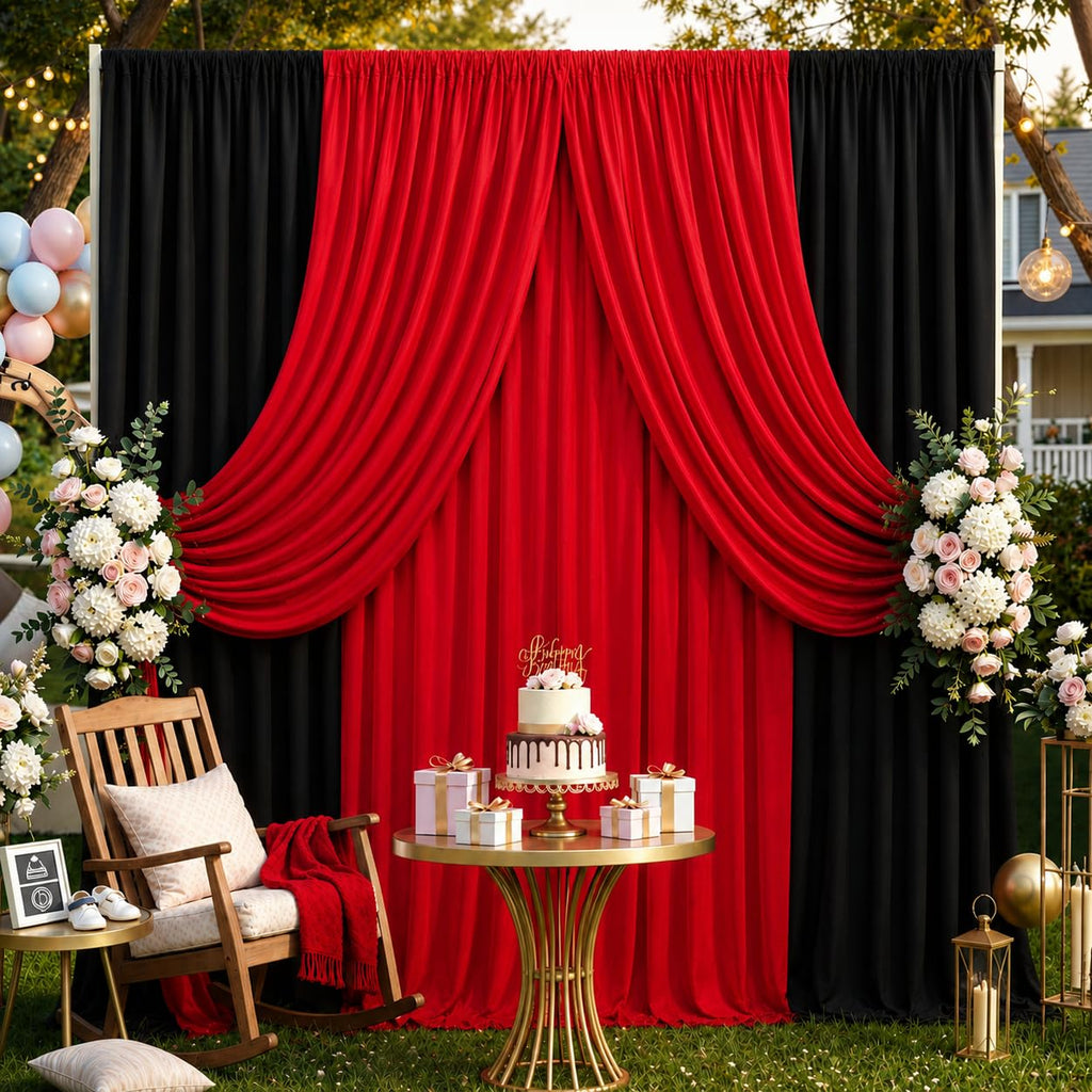 10ft x 15ft Wrinkle Free Photography Backdrop Drapes, 6 Panels