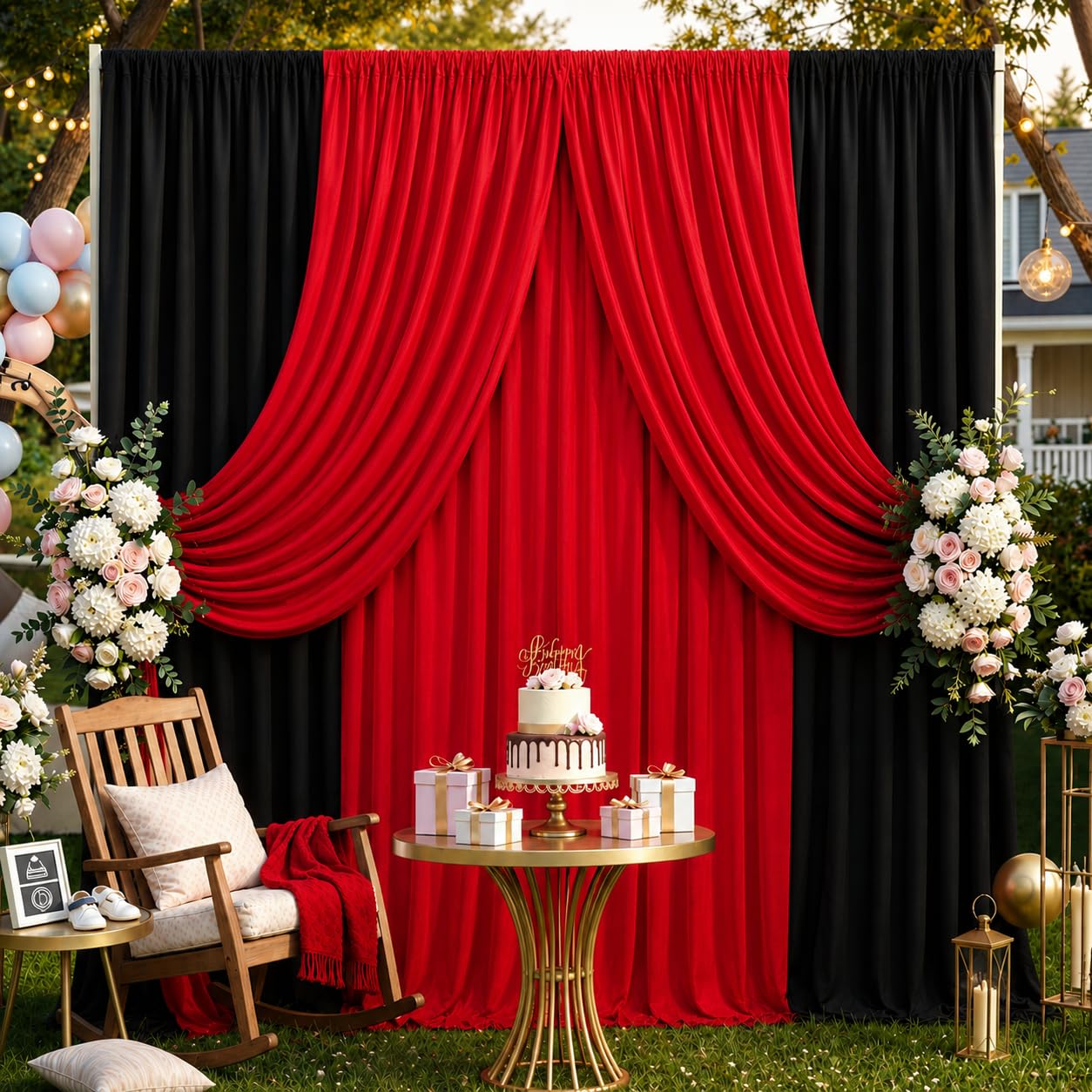 10ft x 15ft Wrinkle Free Photography Backdrop Drapes, 6 Panels