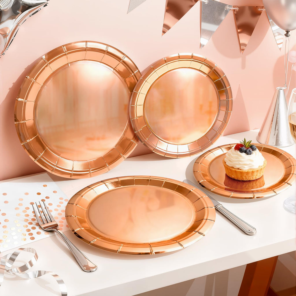 Purple Iridescent Paper Plates & Napkins Set, 75pcs Disposable Party Tableware with 9" Dinner Plates, 7" Dessert Plates & 6.5" Napkins, Holographic Dot Design for Birthday, Music Theme, Night Party