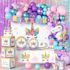 Hand-Drawn Mermaid Birthday Decorations, Under the Sea Party Supplies Kit (Unicorn Birthday)