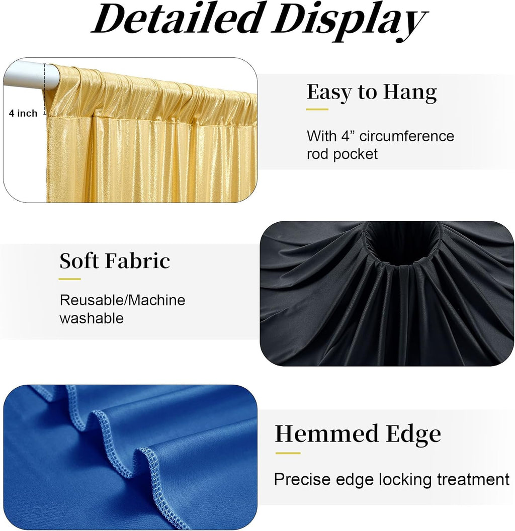 10ft x 15ft Wrinkle Free Photography Backdrop Drapes, 6 Panels