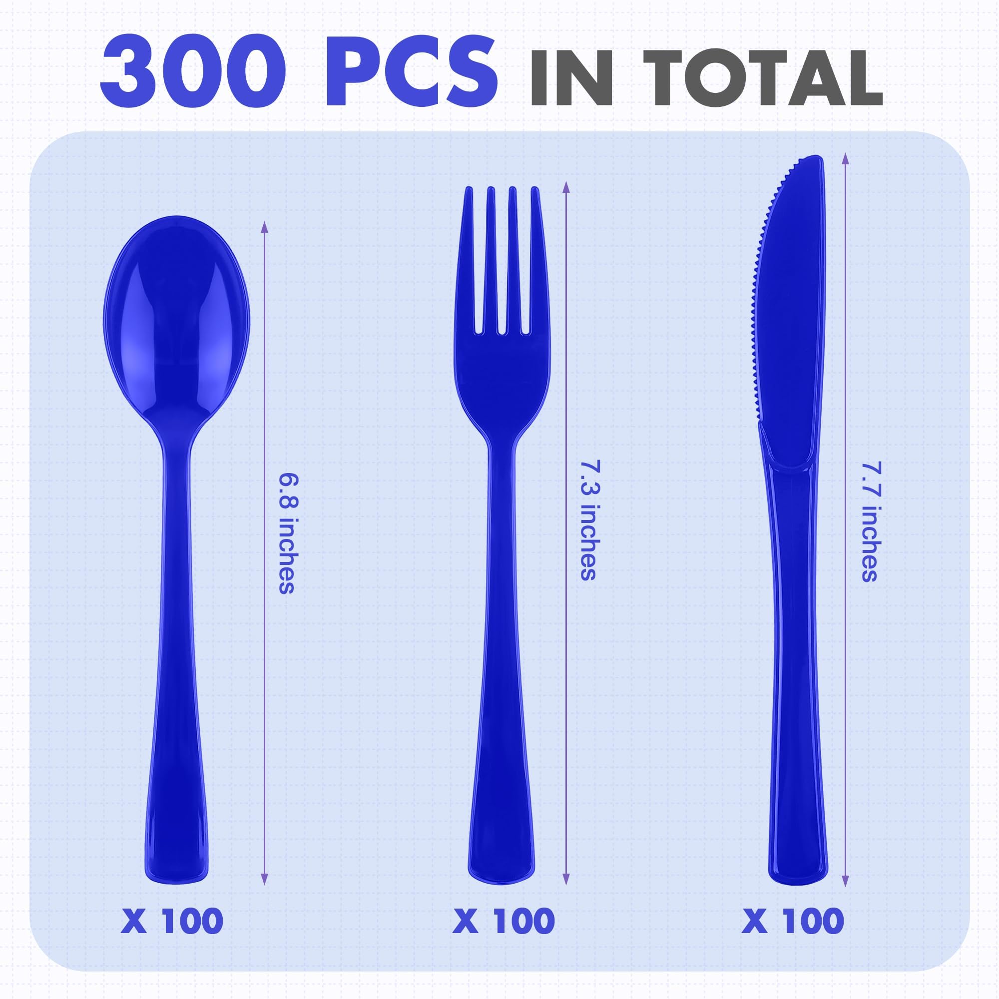 Kochorie 300 Pieces Plastic Silverware, Disposable heavy duty Utensils