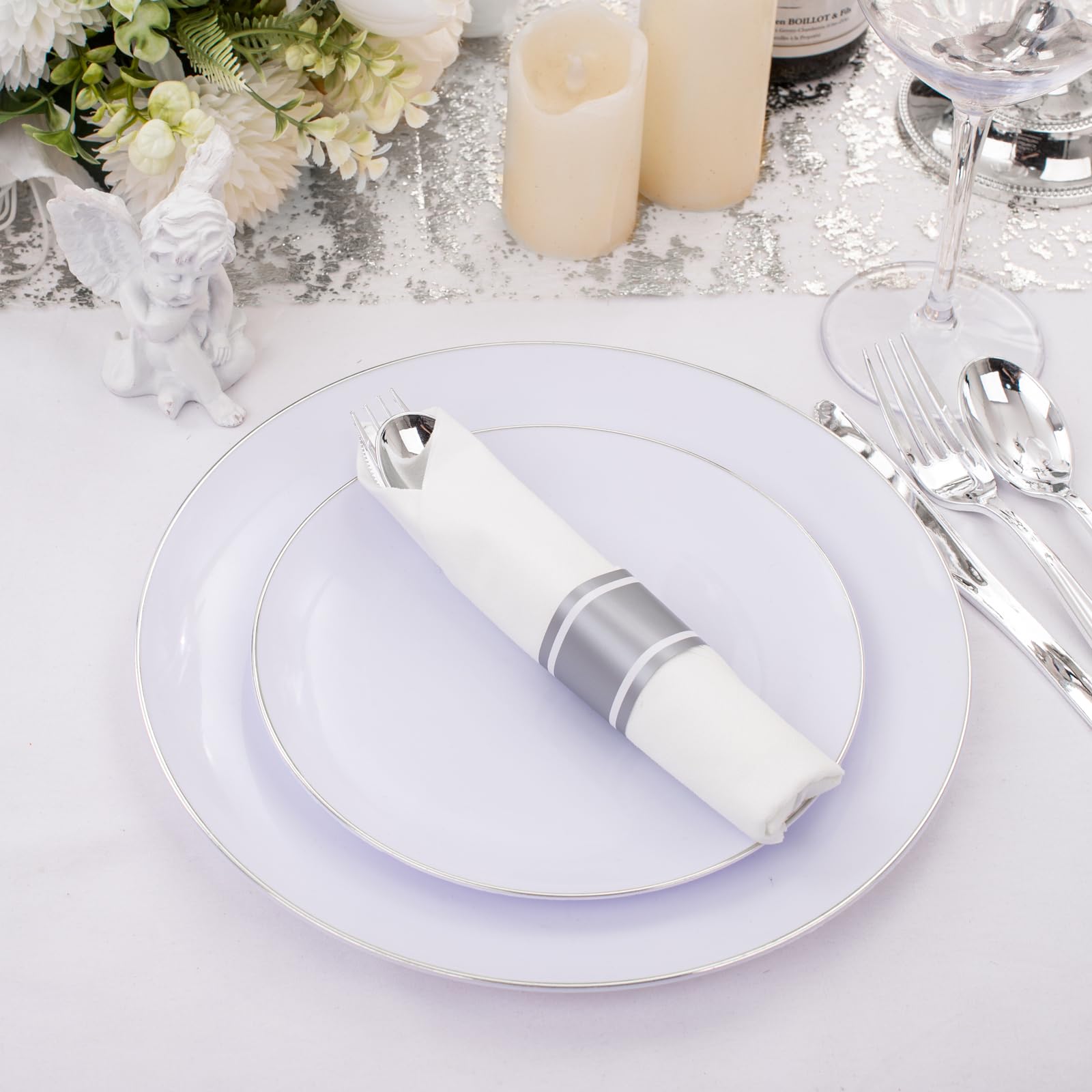 120 Pack Black Plastic Silverware Rolled Silverware Disposable | Pre Rolled Silverware Set Disposable Wrapped Cutlery Set for Catering, Parties, Wedding, Birthday& Special Events