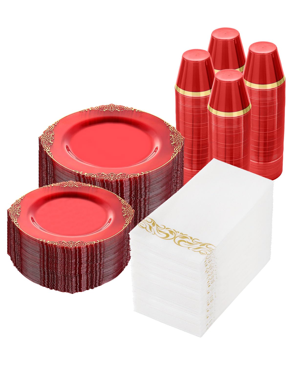 Bestluck 175PC Disposable Clear Plastic Complete Dinner Set for 25 Guests