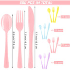 Kochorie 300 Pieces Plastic Silverware, Disposable heavy duty Utensils