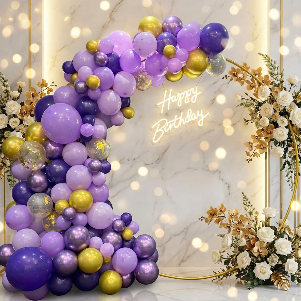 60Pc 12Inch Navy Blue, White and Gold Balloons with Metallic Gold Confetti Balloon