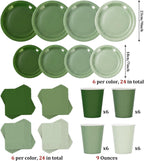 Whaline 244 Pcs Neon Party Supplies Set Include 7 & 9 Inch Rainbow Color Paper Plates Napkins 9oz Cups Disposable Dinnerware for Neon Glow Birthday Baby Shower Wedding Picnic Party, Serves 48 Guests