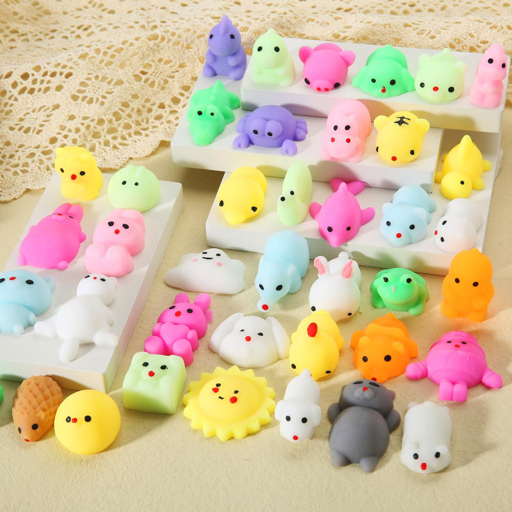 80pcs Mochi Squishy Toys, Mini Kawaii Squishies Fidget Toys for Adults | Squishies Party Favors for Kids Gift Easter Basket Stuffers Egg Fillers Birthday Classroom Prize Pinata Christmas Stocking