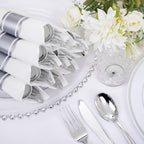 120 Pack Black Plastic Silverware Rolled Silverware Disposable | Pre Rolled Silverware Set Disposable Wrapped Cutlery Set for Catering, Parties, Wedding, Birthday& Special Events