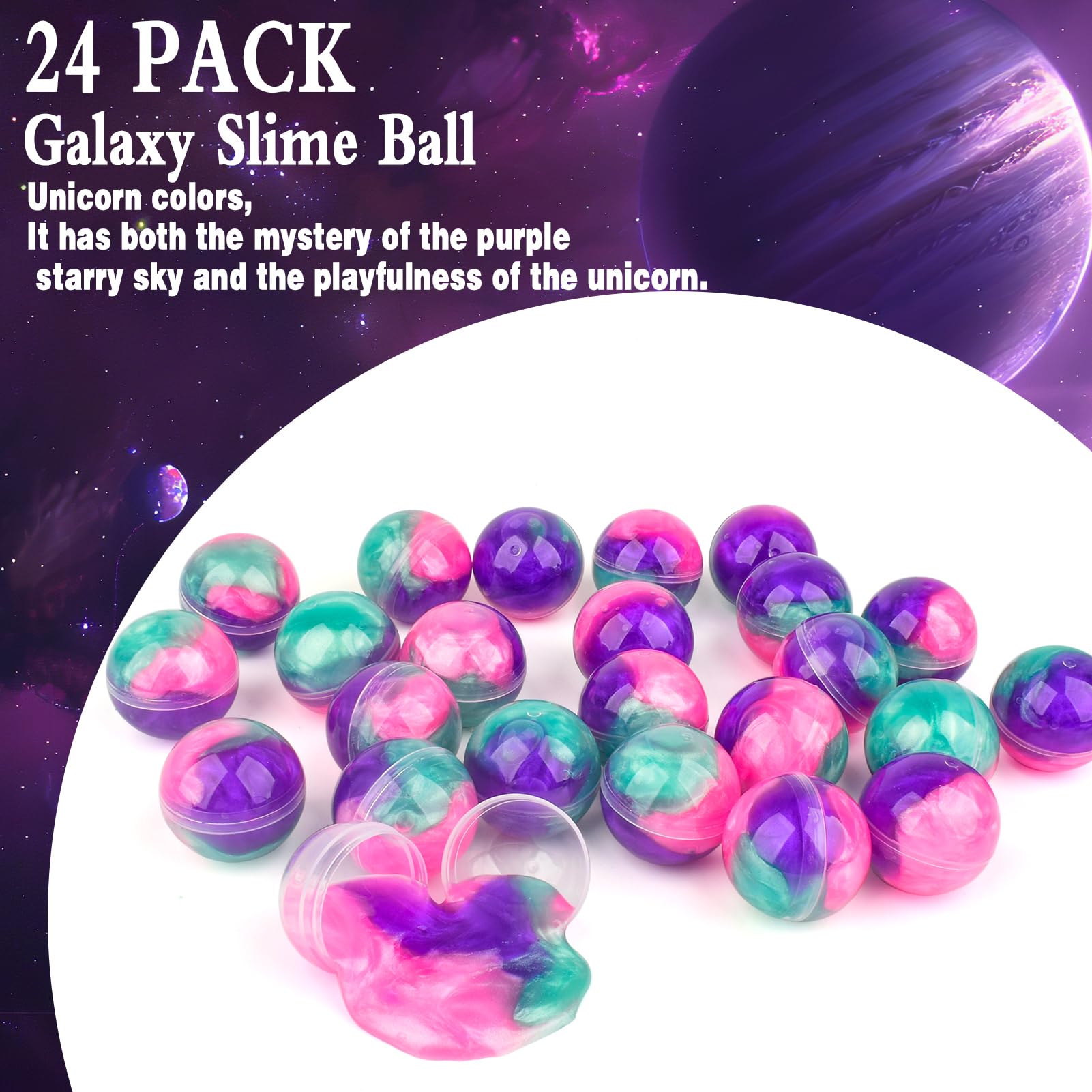 36 Pack Galaxy Slime Party Favors, Non-Sticky, Stress Relief Treasure Box Toys for Classroom Prizes, Easter Basket Stuffers Student Gifts Goodie Bags Egg Fillers for Kids Boys Girls 4-8, 8-12