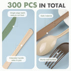 Kochorie 300 Pieces Plastic Silverware, Disposable heavy duty Utensils