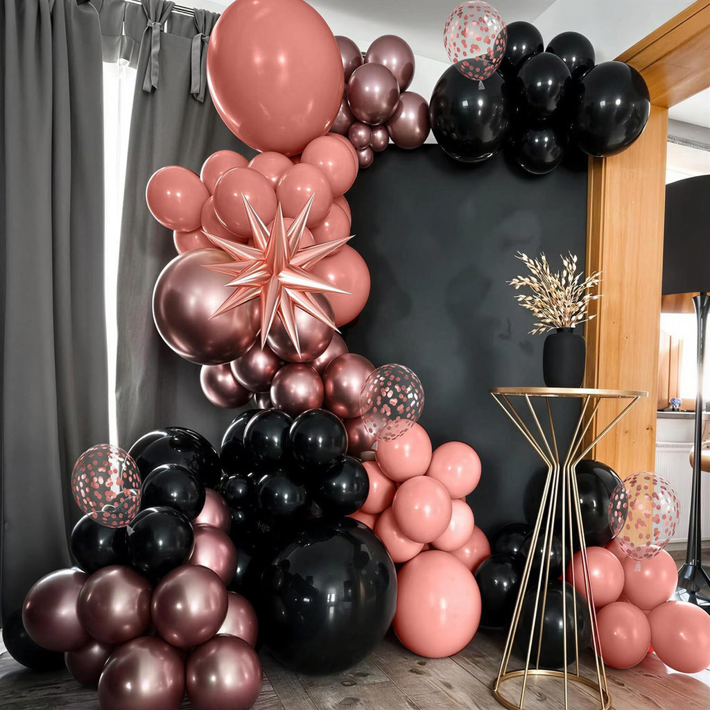 60Pc 12Inch Navy Blue, White and Gold Balloons with Metallic Gold Confetti Balloon