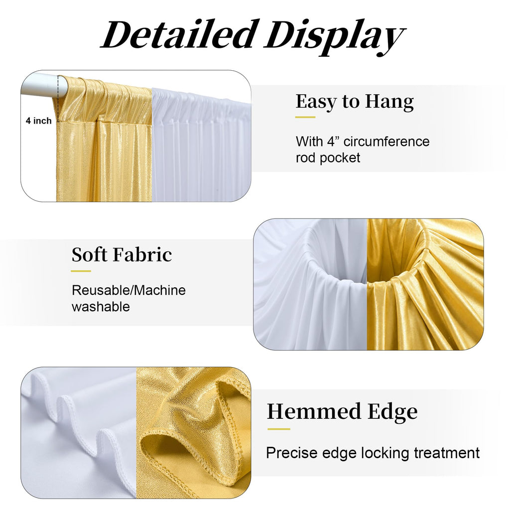 10ft x 15ft Wrinkle Free Photography Backdrop Drapes, 6 Panels